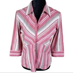 Y2K babydoll shirt DCC Missy stretch button down shirt‎ size small